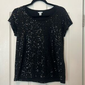 Calvin Klein sequin short sleeve shirt Large